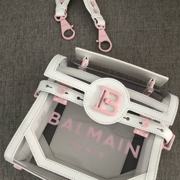 NEW Balmaim bag with tags white/Barbie pink - Picture 3 of 9